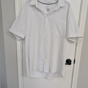 APT.9 3XLT White Performance Button-Down Shirt Lightweight & Textured